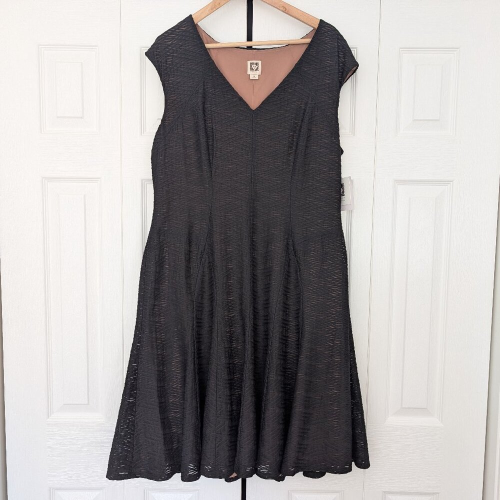 Plus Size Black Cocktail Semi-Formal Dress - Anne Klein Sz 16 NWT